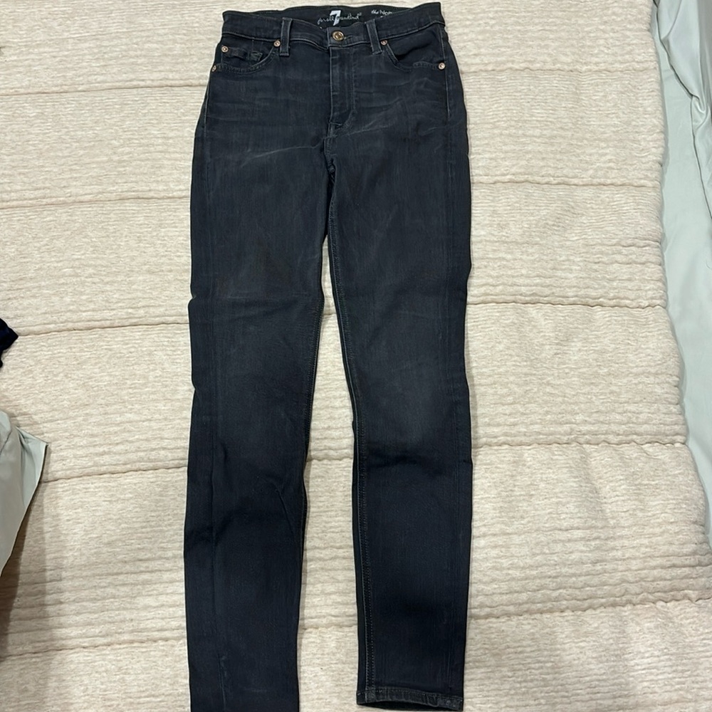 7 for All Mankind high waist ankle skinny in grey size 25